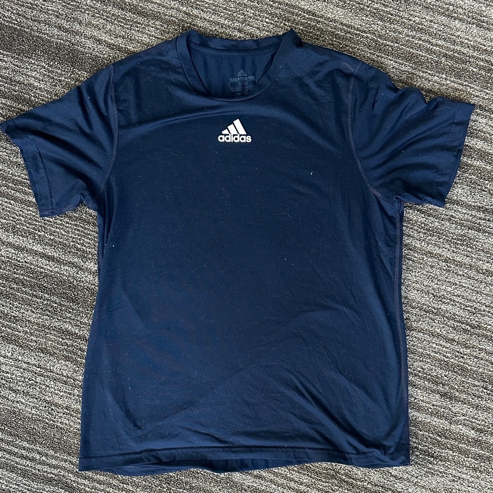 Adidas Dark Blue Tee with White Logo